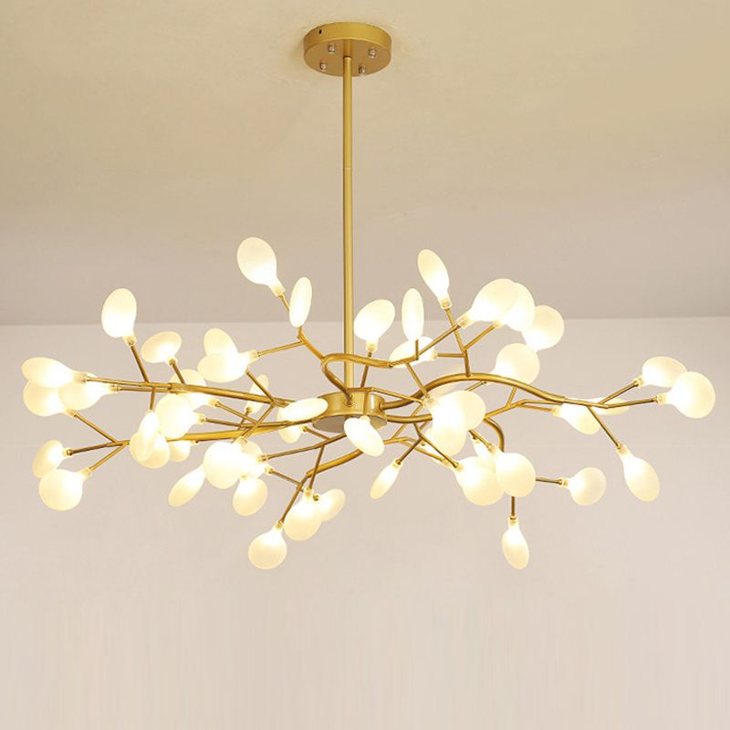 Gold Metal Suspended Lamp Fireflies Style Chandelier Lamp for Living Room
