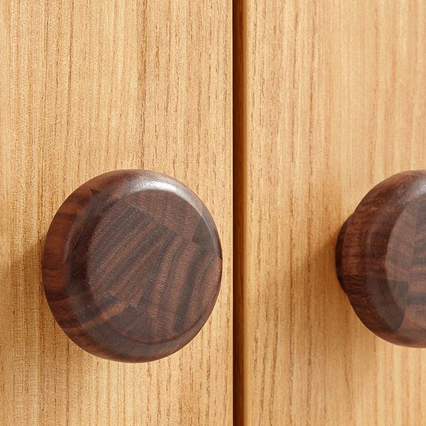 Bear Hanging Clothes Rack Brown Solid Wood Dress Up Unit with Doors