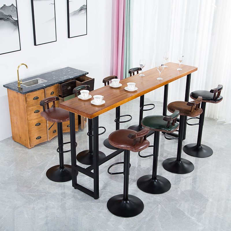 Industrial Style Pub Dining Set 1/2/5/9 Pcs Rectangular Solid Wood Pub Set for Home