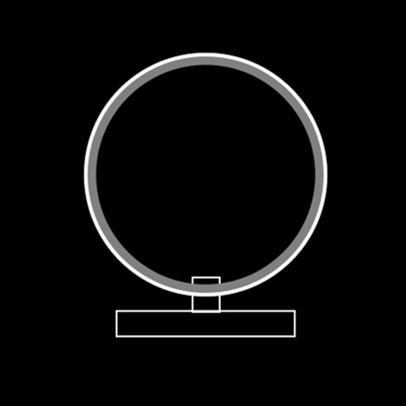 Lampe de table circulaire en métal, lampe de table contemporaine à rythme musical RVB pour chambre à coucher