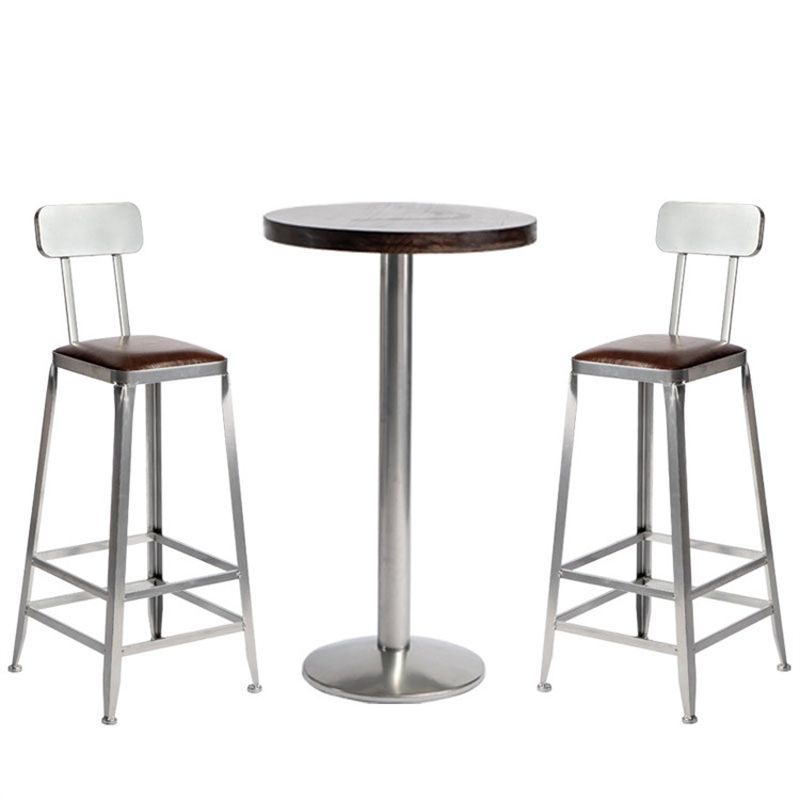 Modern Wood Pub Table Set 1/2/3 Pieces Round Counter Table Set