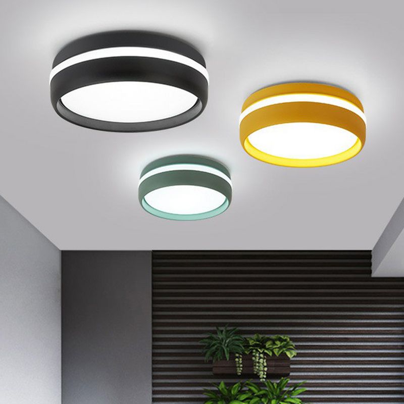 Iluminación de techo empotrada LED redonda minimalista metálica para jardín de infantes