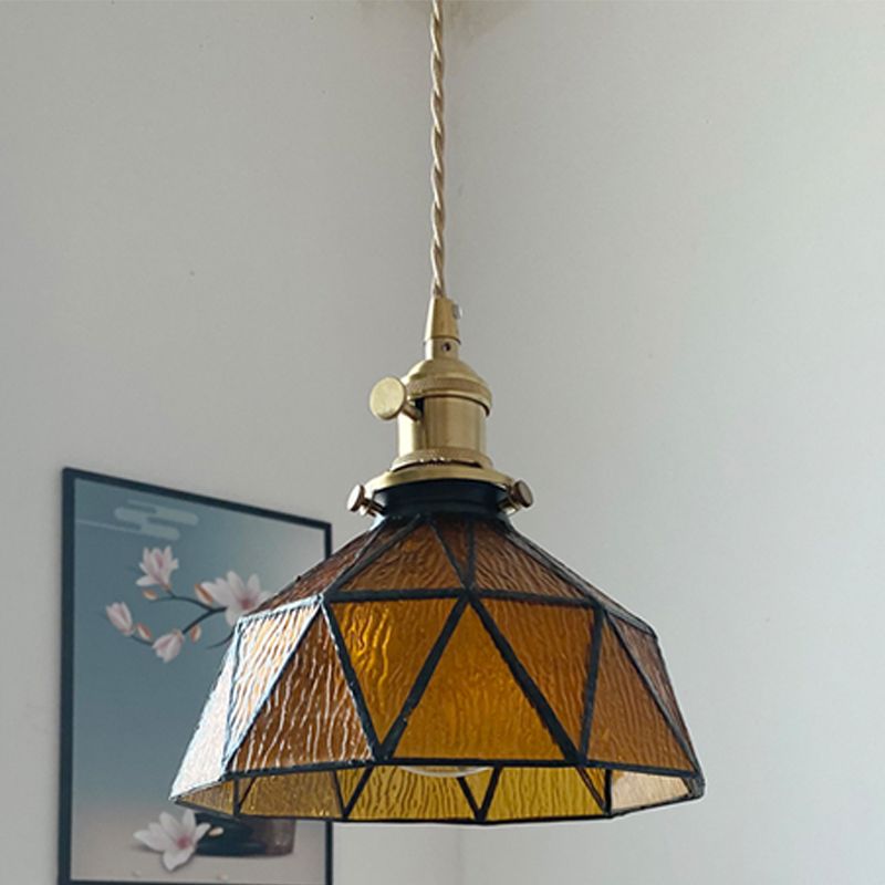 Luce a sospensione di vetro geometrica 1 illuminazione giù per il corridoio