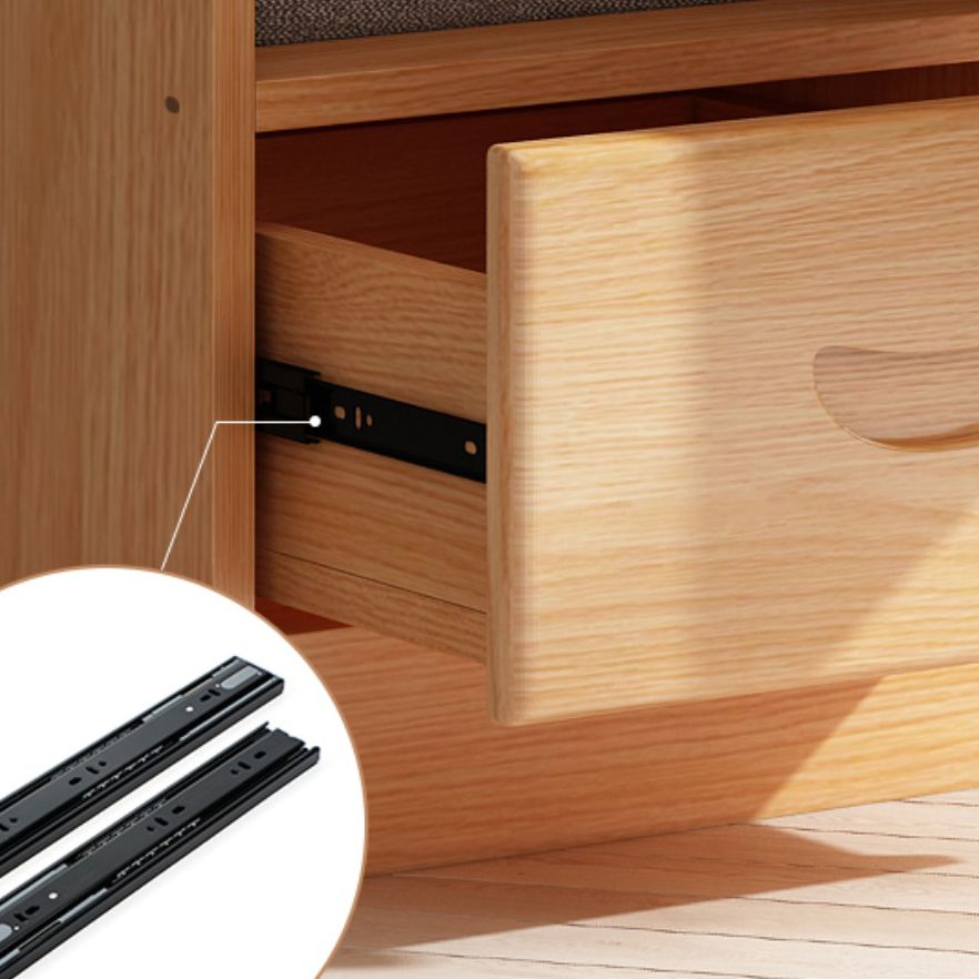 Modern Natural Solid Wood Wardrobe Freestanding Wardrobe with Self Close Drawers