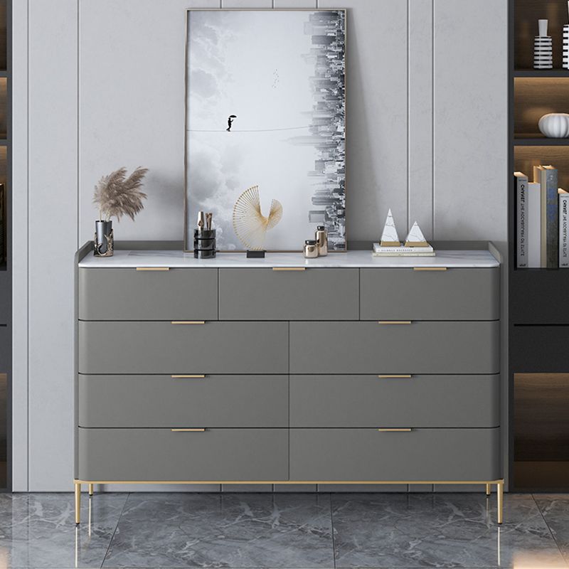 Classic Glam Storage Chest Stone Dresser with 8/9 Drawers , 15.6-inch Width