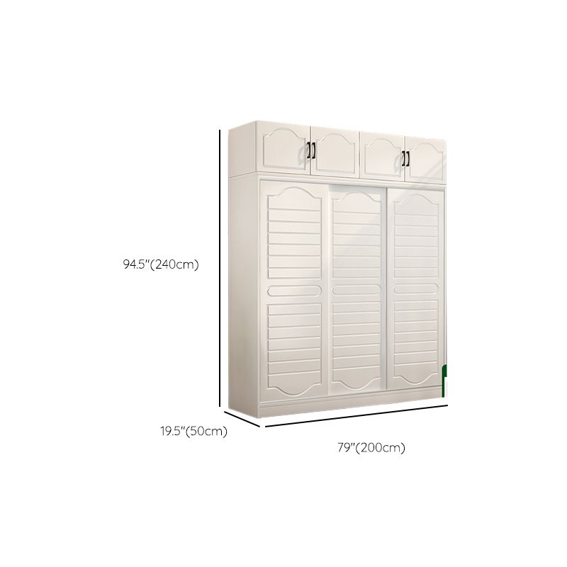 Modern White Wood Frame Wardrobe Freestanding Wardrobe with Soft Close Doors