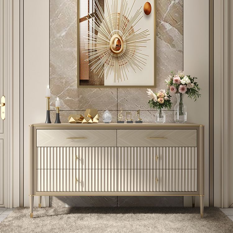 Wooden Storage Chest Dresser Glam Storage Chest with 6 Drawers