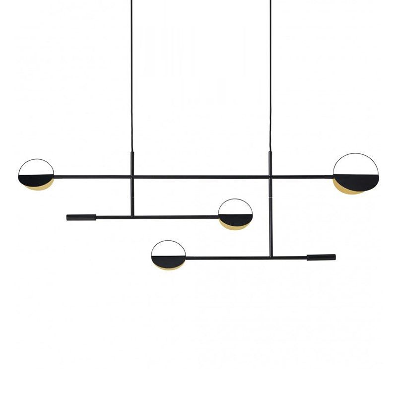 Modern 4-Light Kitchen Island Lighting Golden/Black Island Pendant Lighting