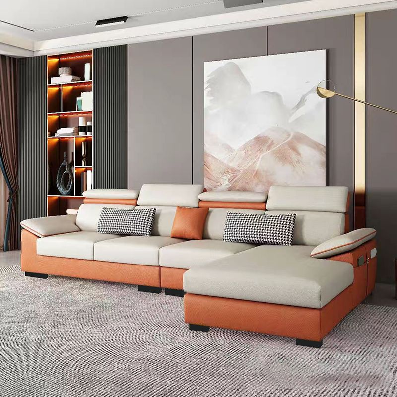 Contemporary Stain-Resistant Faux Leather Cushion Back Sectionals
