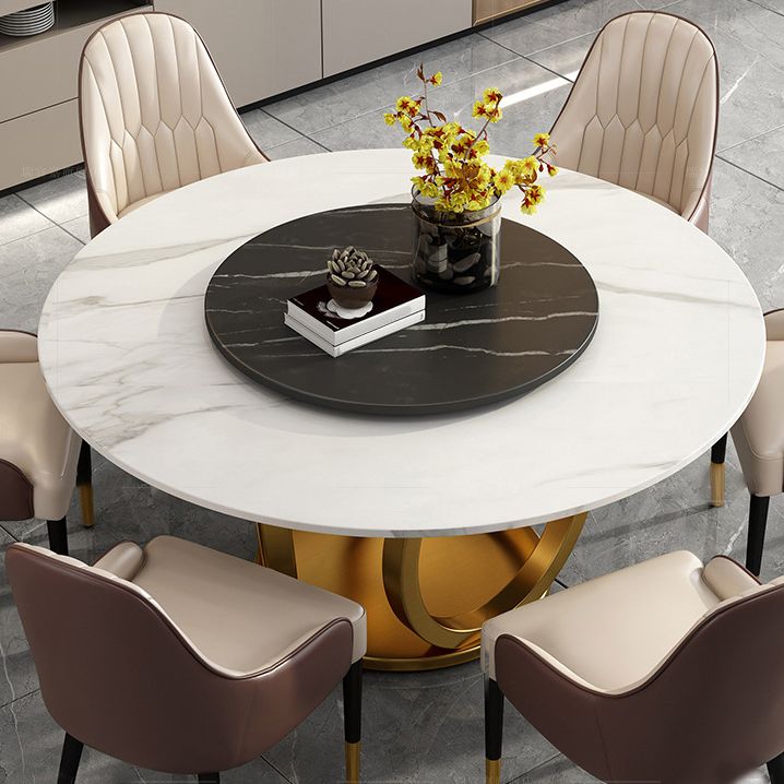 1/2/5/6/7 Pieces Round Modern Marble Furniture Standard Height Dining Table Set