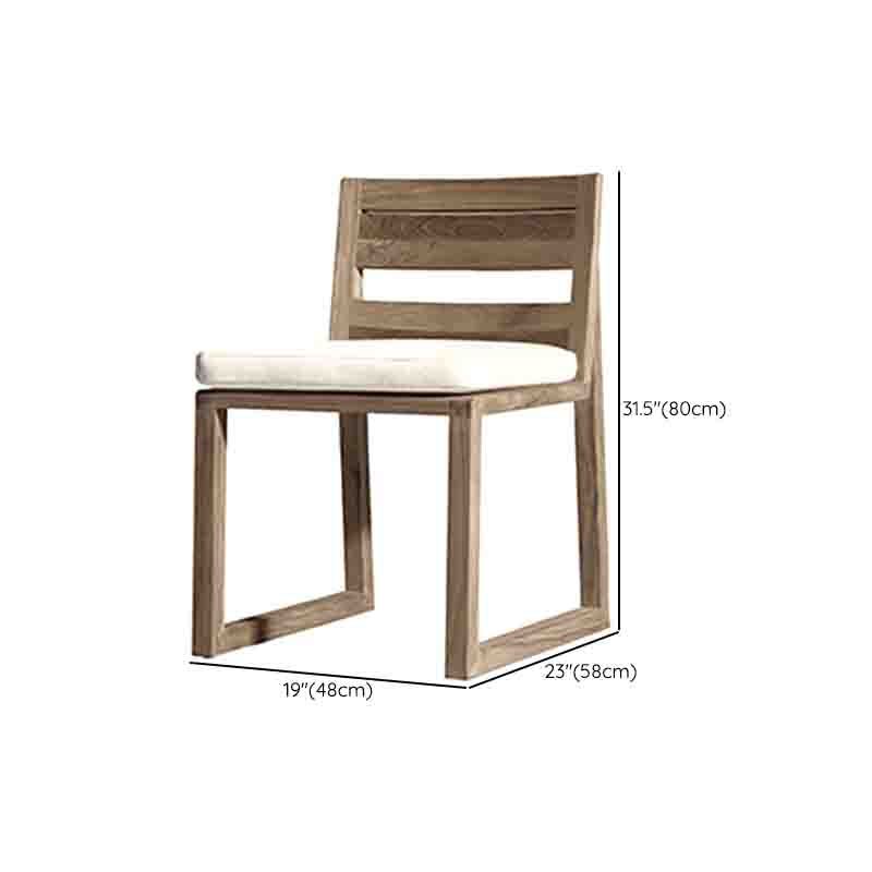 22" Wide Contemporary Outdoor Chair Solid Wood Patio Dining Chair