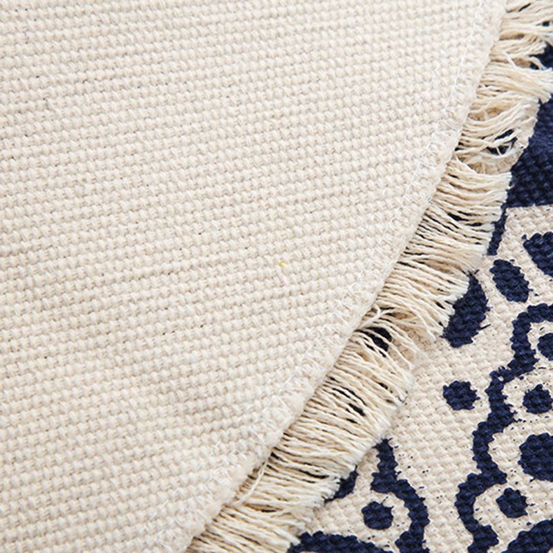 Bohemian Round Rug Area Rug Polyester Stain Resistant Rug for Bedroom