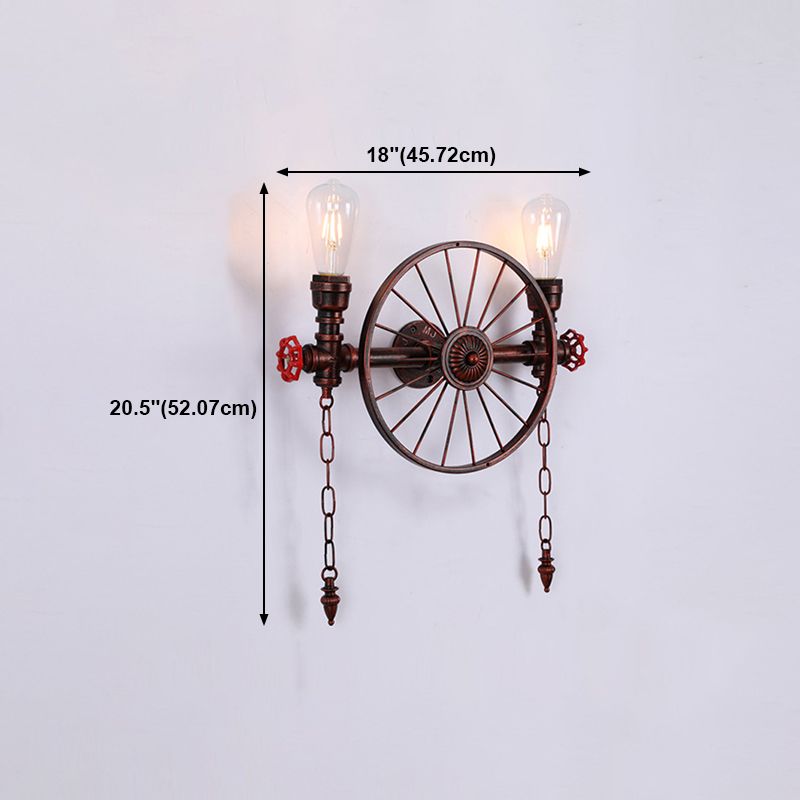 Industrial Metall Wandleuchte Wasserrohr Multi -Licht Wandleuchte für Café