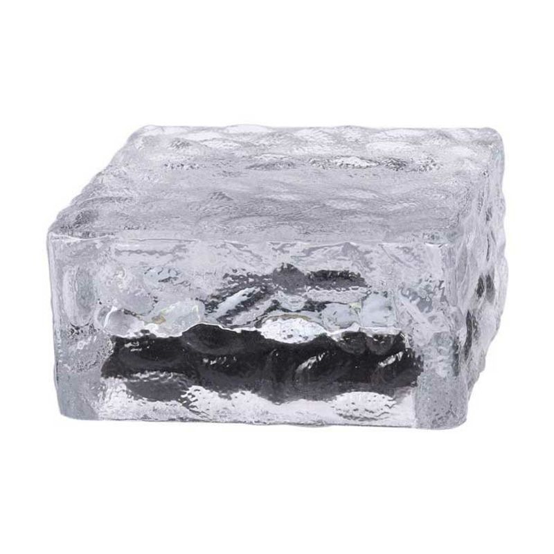 Square Clear Glass Solar Ground Lighting Minimalistic LED Path Light for Courtyard