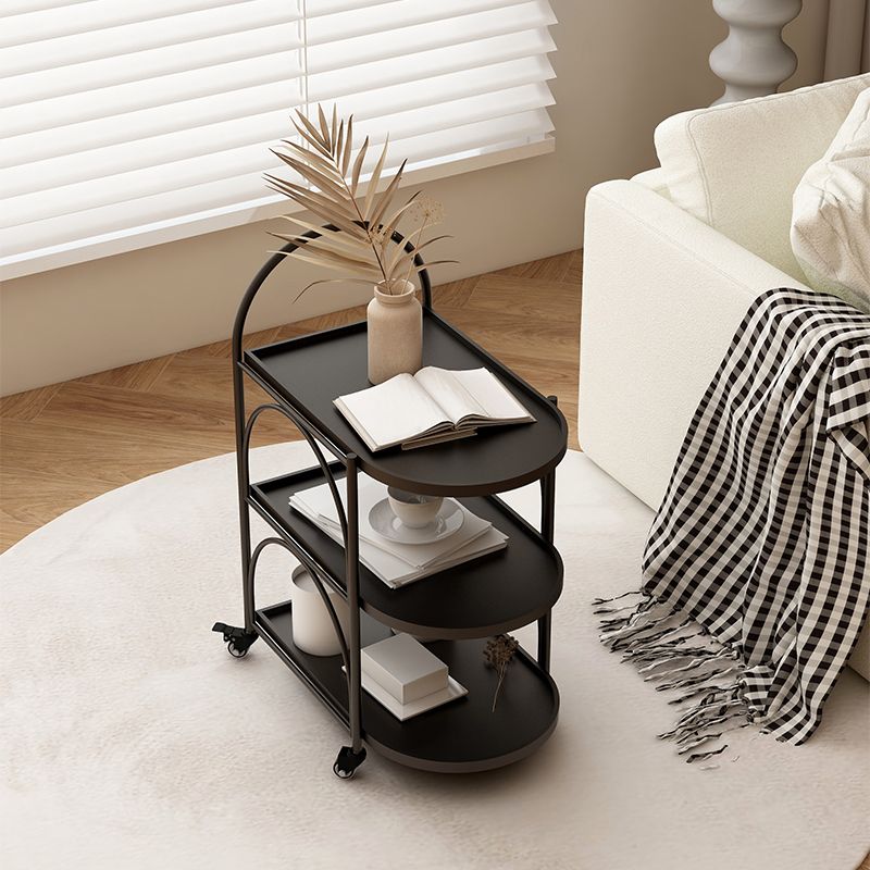 Oval 3-Tier End Table with Casters Modern Side Table with Wheels
