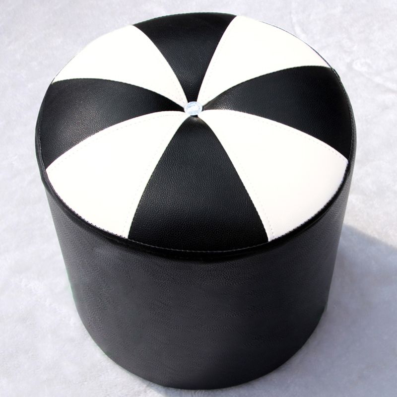 Dark Brown Round Pouf Stain Resistant Color Piece Pouf for Living Room