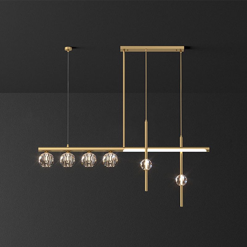 5/6/7/8-Light Kitchen Island Lighting Golden Modern LED Island Pendant Lighting