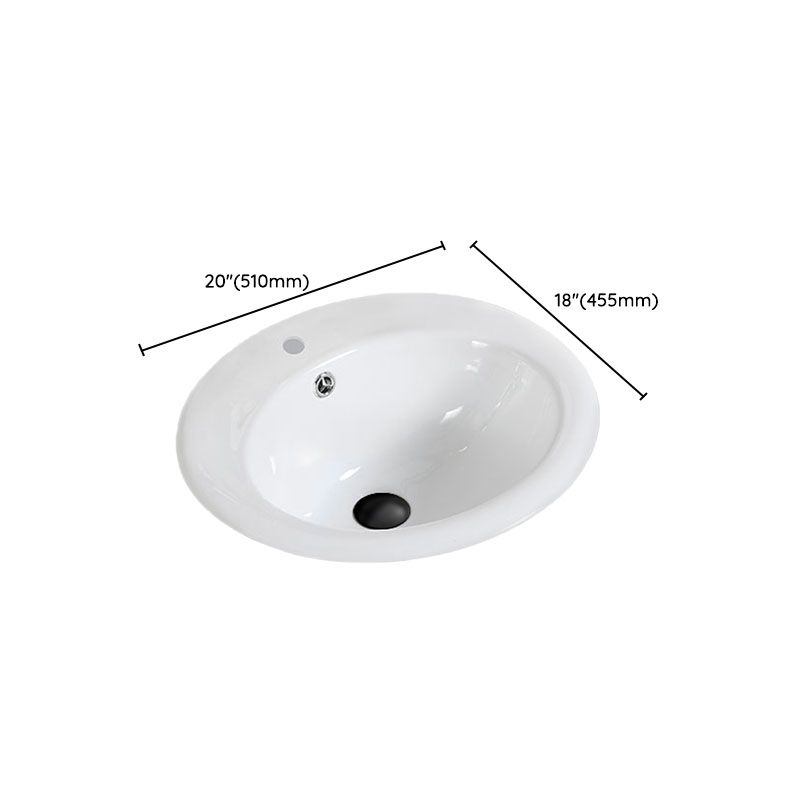 Classical Basin Sink Solid Color Porcelain Bathroom Sink in White