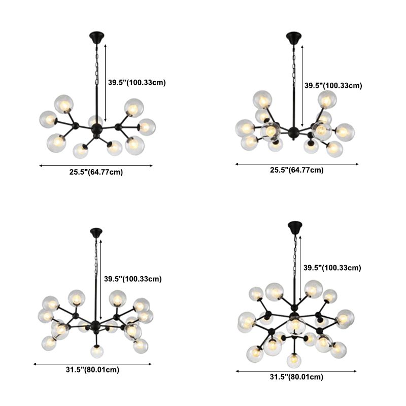 Lámpara de lámparas de múltiples luces de vidrio de estilo Starburst estilo moderno