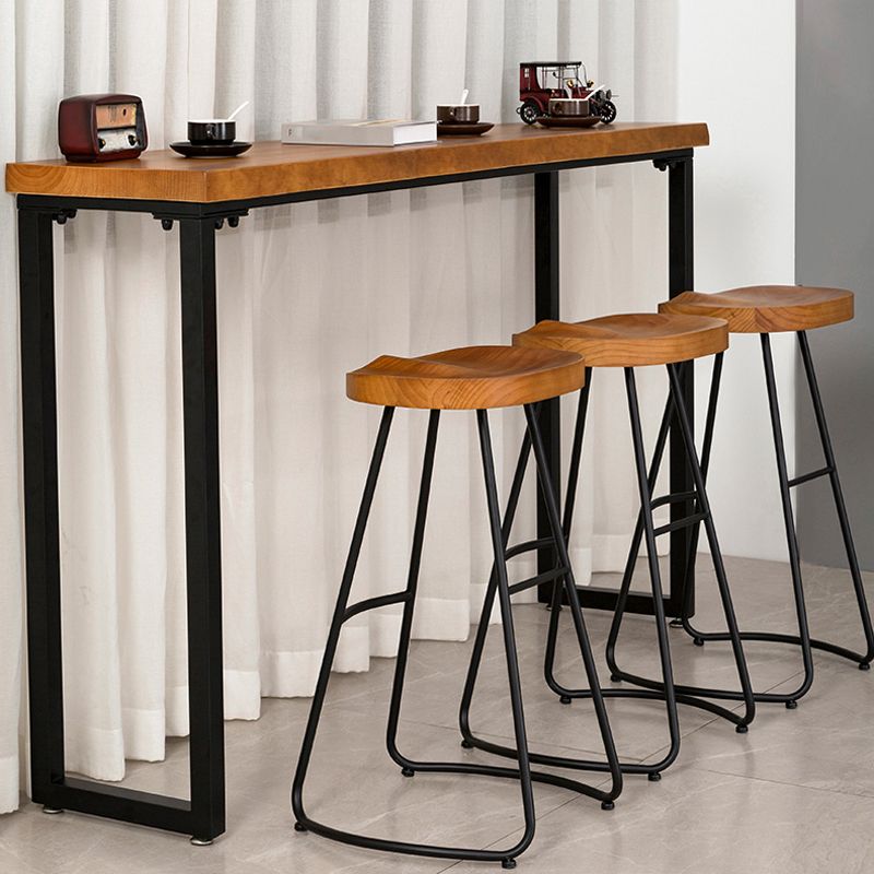 Modern 1/3/4 Pieces Bar Table Set Rectangle Pine Wood Counter Table for Living Room