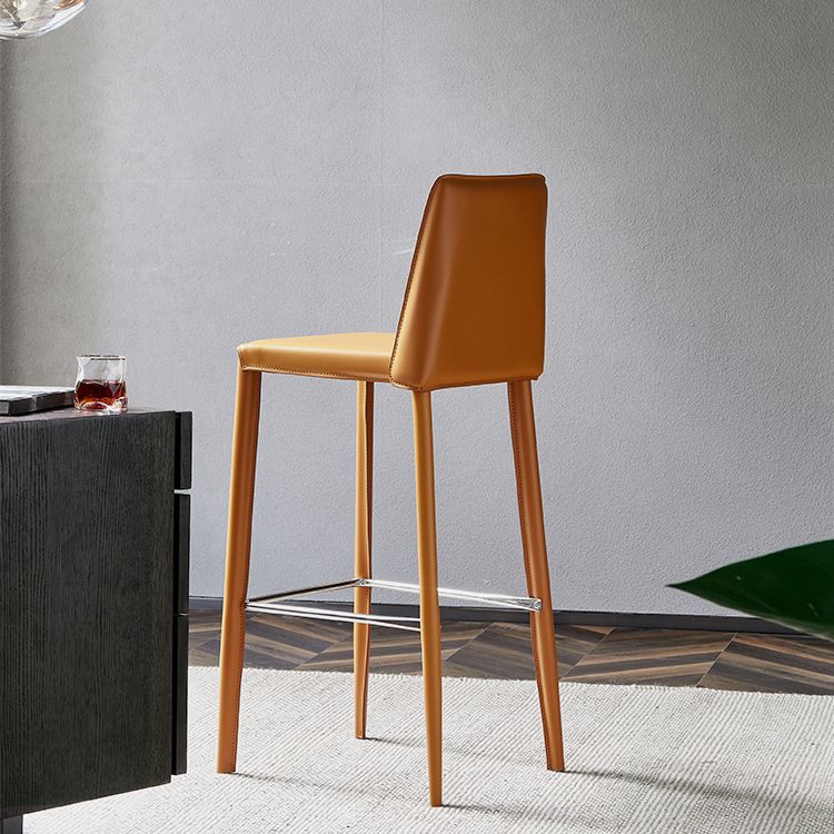 Modern Bar Stool Leather Backrest Counter Stool for Living Room