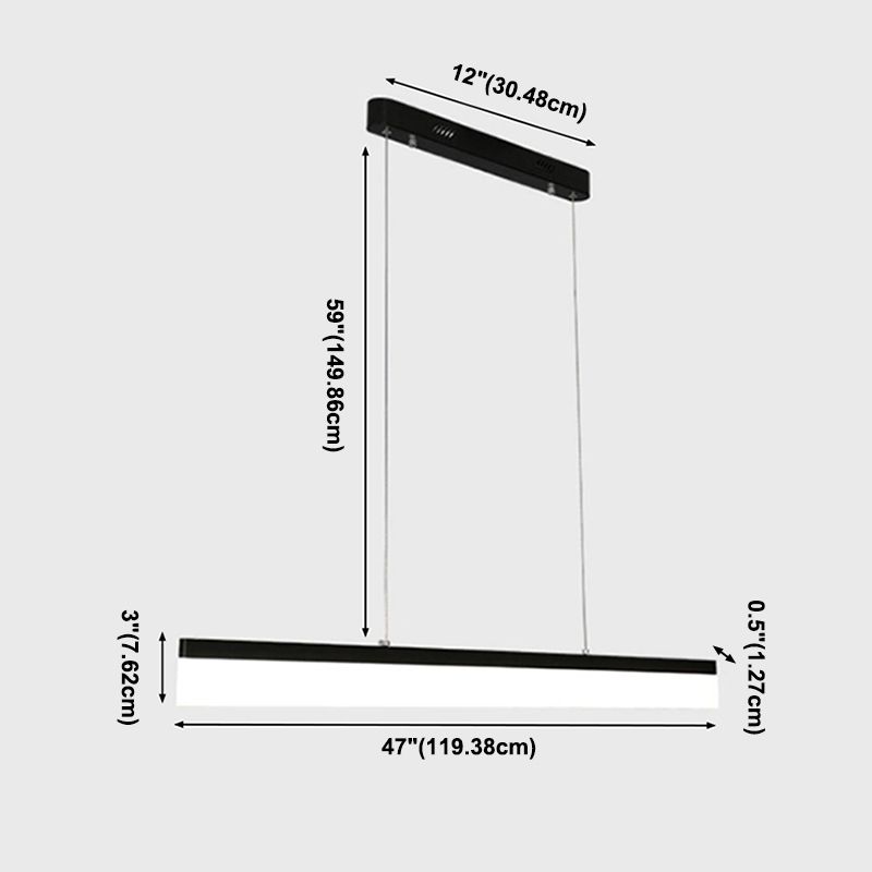 Lámpara colgante de rectángulo LED de lámpara colgante simple para el comedor de la oficina del comedor