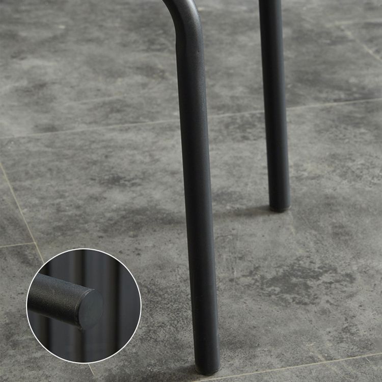 Modern Upholstered Side Dining Chairs Leather Solid Back Armless Chairs