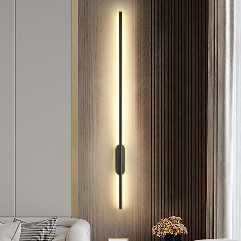 Modern Style Linear Shape Wall Sconce Metal 2 Light Wall Lighting for Living Room