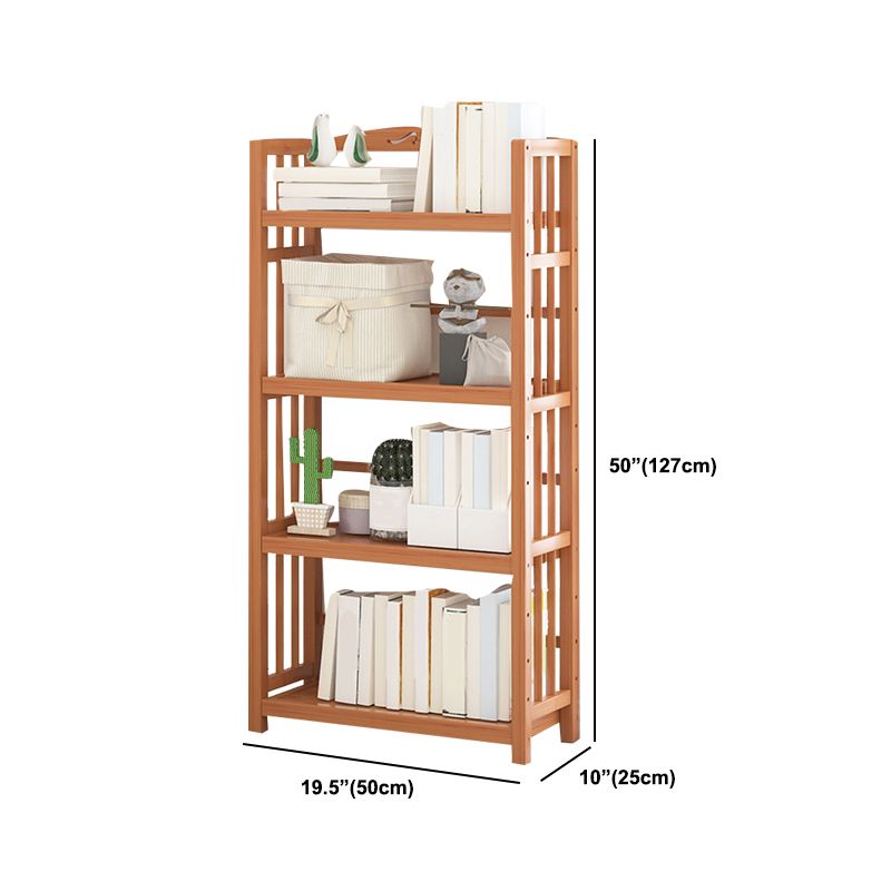 Standard Bamboo Bookshelf Contemporary Brown Open Shelf Bookcase