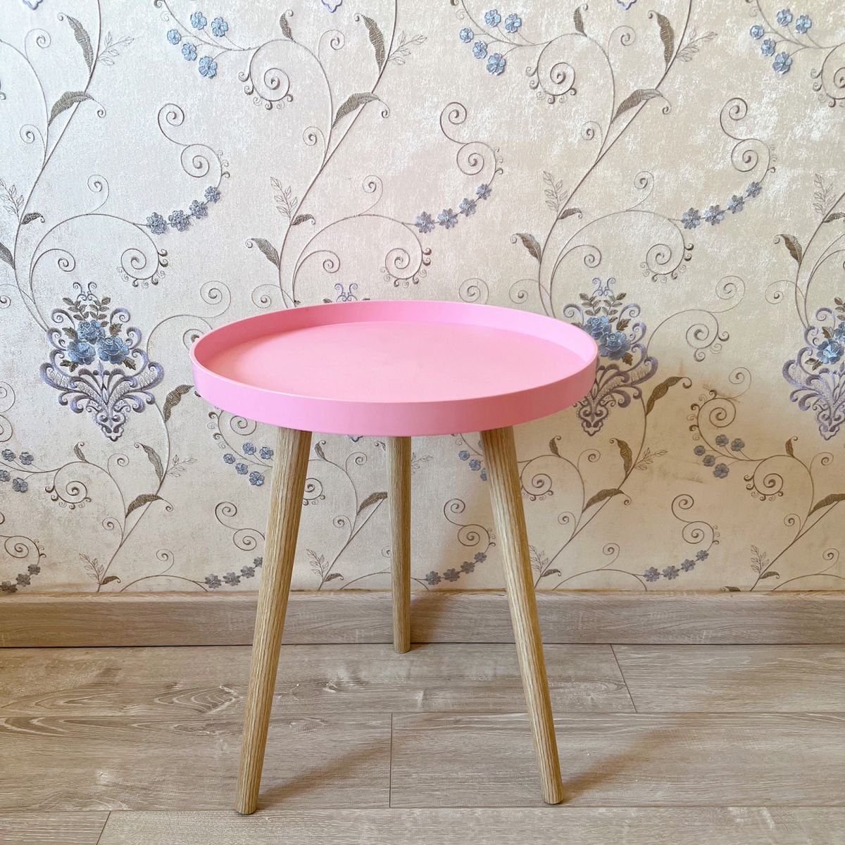 11.75 inch Wide Scandinavian Sofa Side Accent Table Tri Pin Round Side End Table