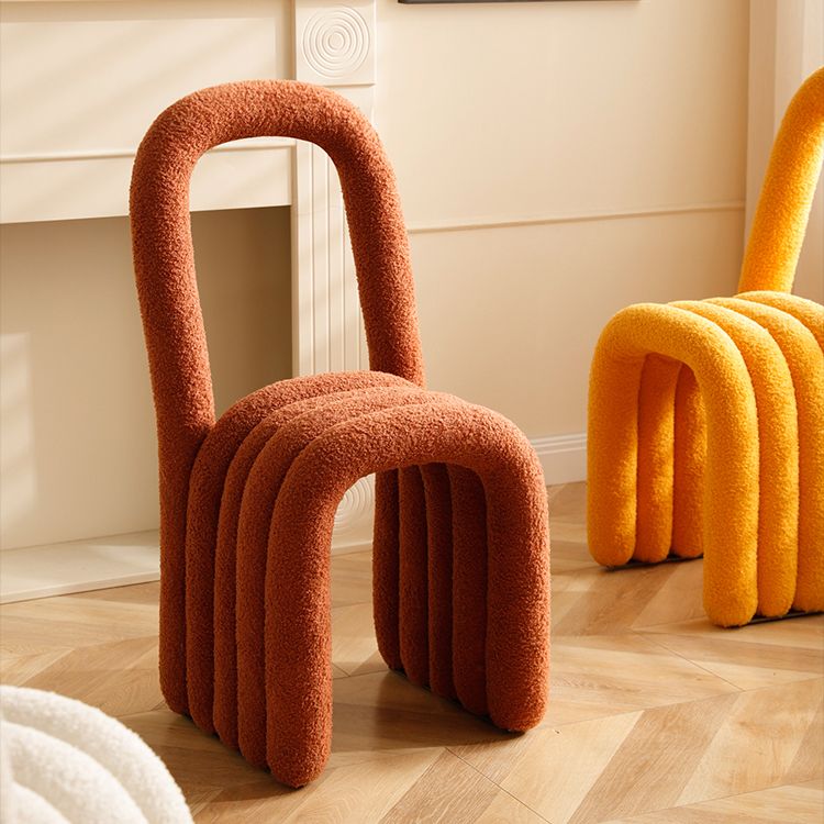 Silla lateral moderna de la cocina de las sillas laterales de las lanas de cordero 16" espalda abierta ancha que cena la silla lateral