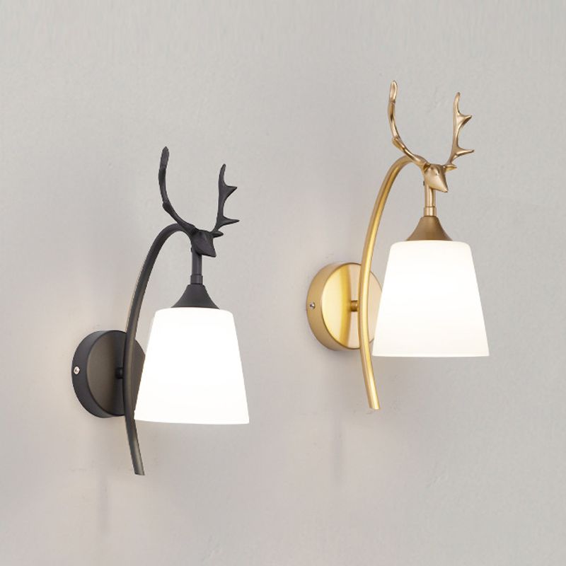 Contemporary Simple Wall Sconce Antler Wall Mounted Light Fixture for Bedroom