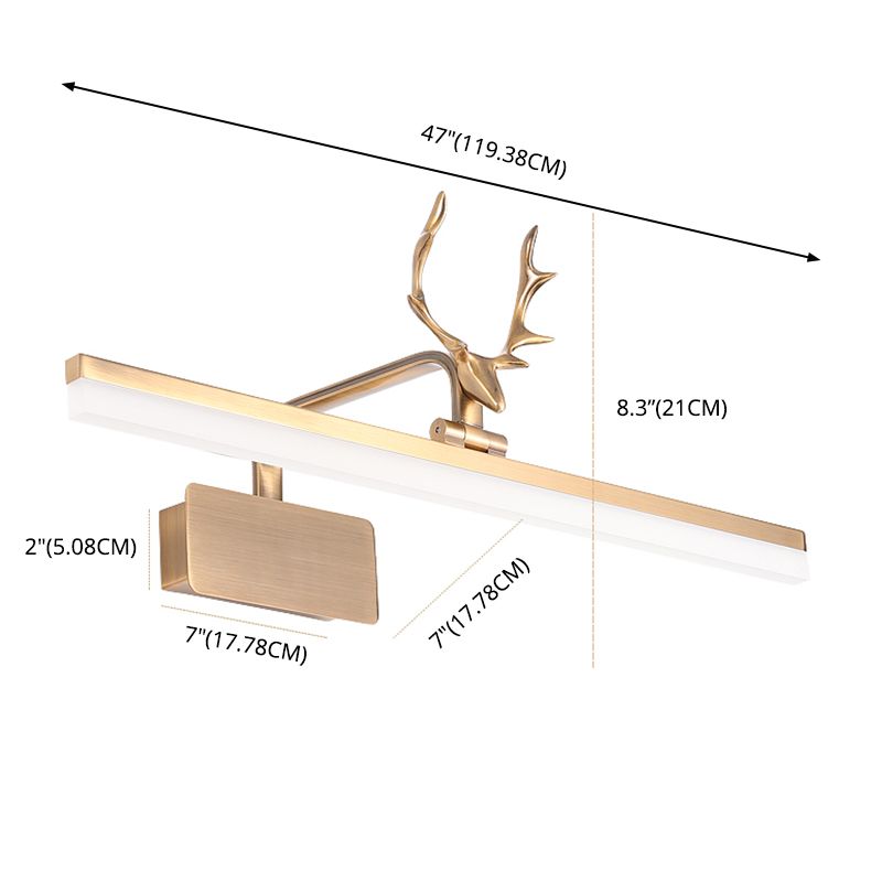 American Style Linear Vanity Lighting Fixtures with Antlers Acrylic Vanity Sconce