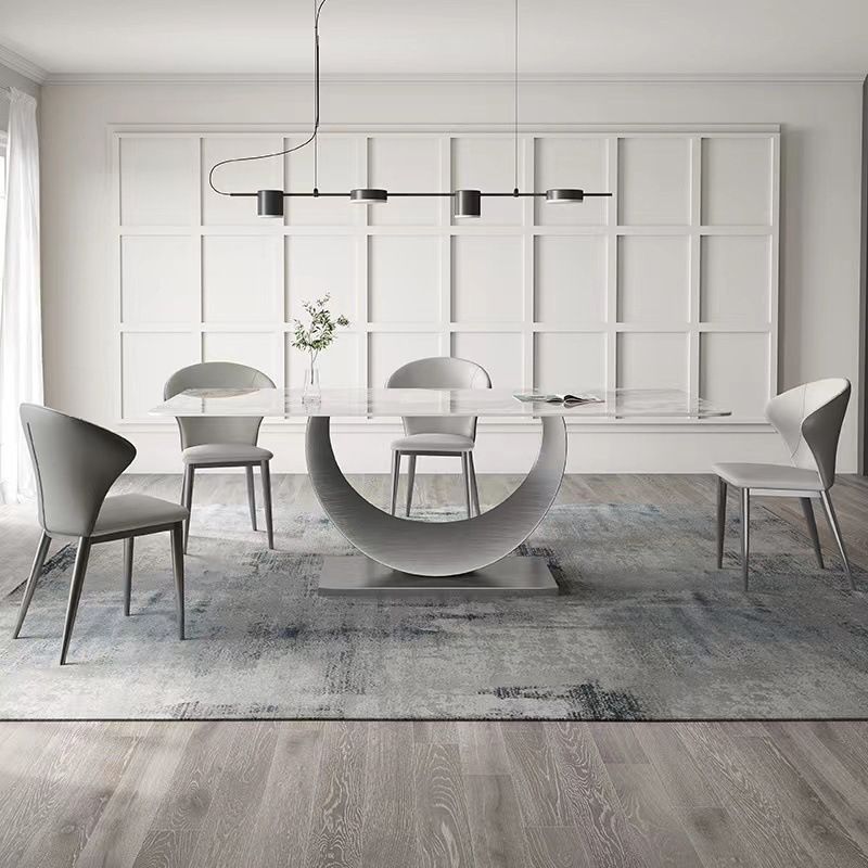 Contemporary Sintered Stone Table Set 1/3/4/5/7 Pieces Dining Set for Dining Areas