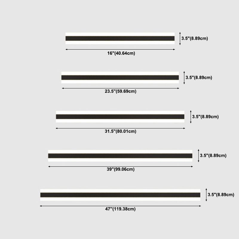 Lineare Form Metallwandbeleuchtung moderner Stil Einmals Wandhalterung in Schwarz