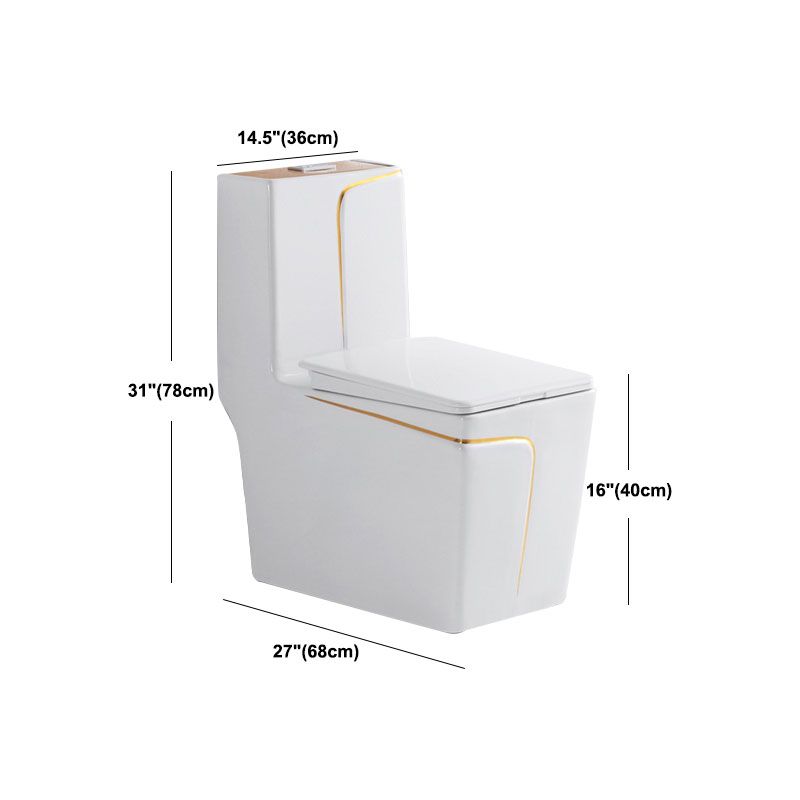 Siphon Jet Toilet Traditional One-Piece Toilet with Slow Close Seat