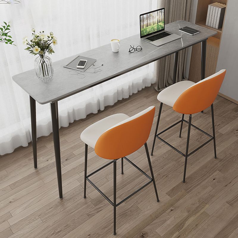 Modern Rectangle Stone Counter Table 1/2/3 Pieces Bar Table Set for Cafe