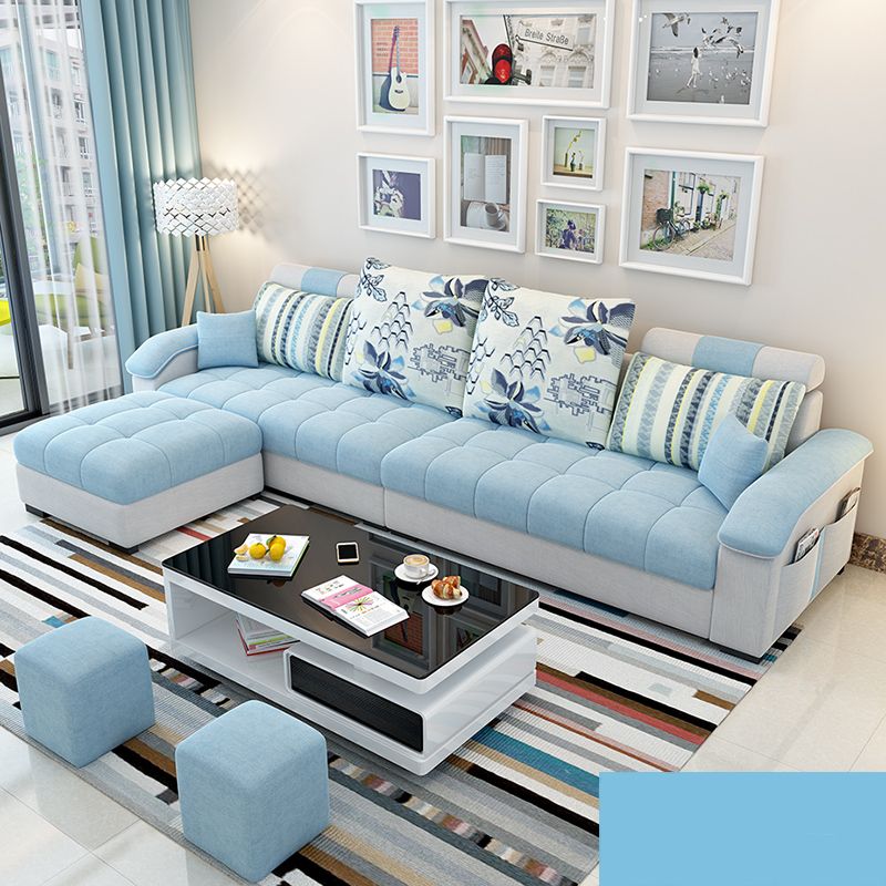 106.3" W √ó 57.09" D √ó 35.43" H Sloped Arms Sectional with Storage and Slipcovered