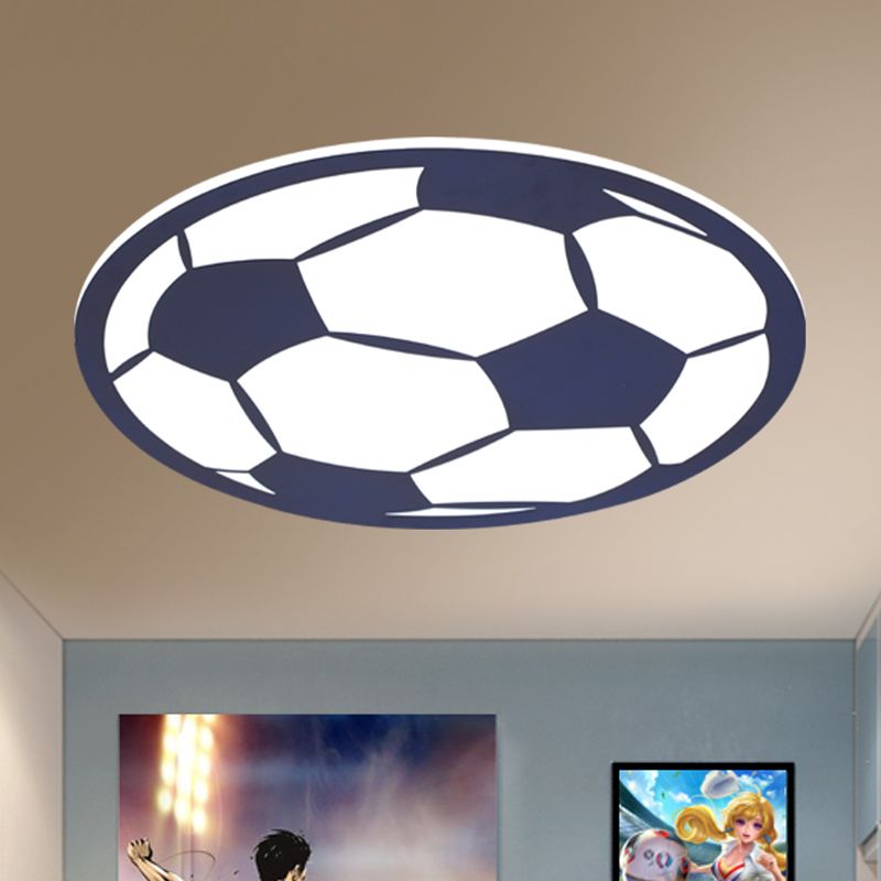 Plafoniera da incasso in acrilico da calcio Cartoon Bianco/Nero/Rosa LED Apparecchio di illuminazione per montaggio a incasso per la scuola materna