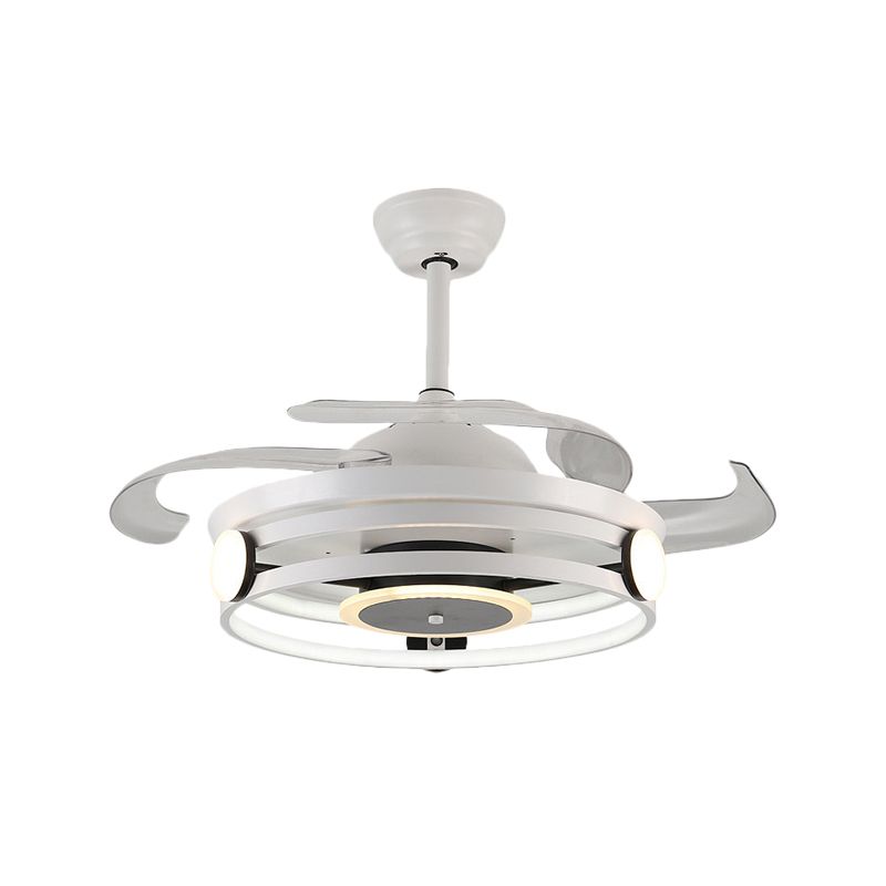 Macaron Circular 4 lame semifulò Light Acrilic Acrilic LED Assiciare lampada a ventola, largo 20 "