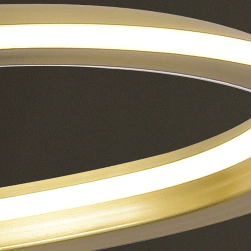 Lampadario in alluminio elettroplato a pendente lineare a LED di lusso moderno con tonalità in silicone