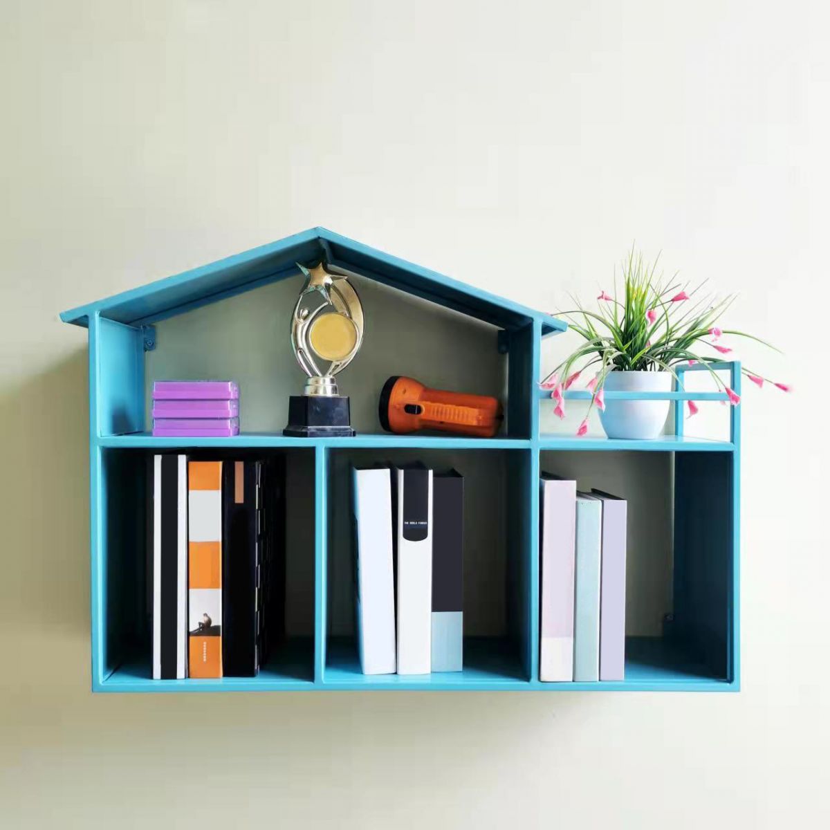 Libreria montata a parete di ferro scandinavo libreria orizzontale, 31,5 "l x 7,9" w x 21,7 "h