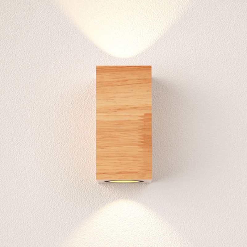 Geometric Wall Light Fixture Minimalist Style Wood Wall Lamp