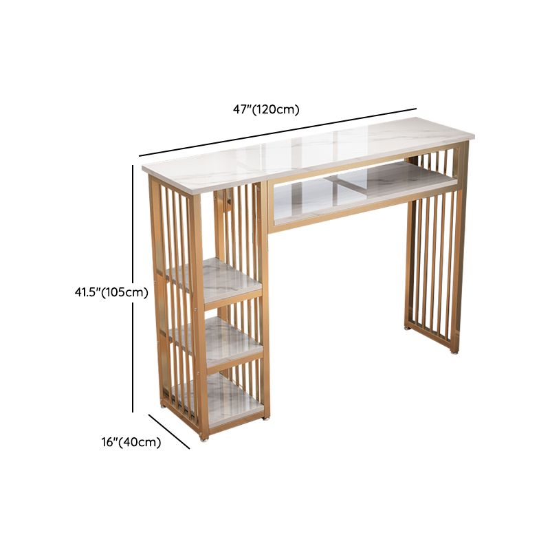 1/3 Glam Metal White and Gold Bar Stool and Table Set for Dining Room