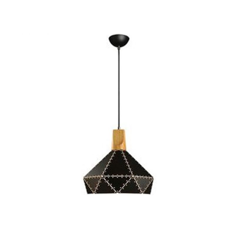 Macaron Metal Diamond Drop Lamp 1-Light Dining Room Pendant Light Fixture