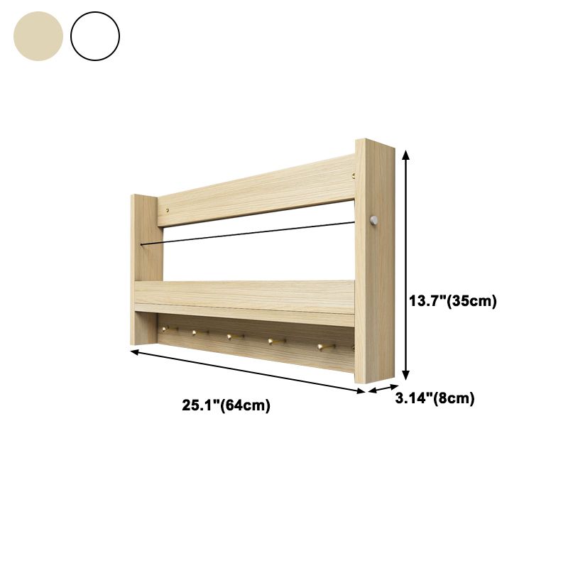 Contemporary Wood Bookshelf Closed Back Wall Mounted Bookcase for Home Office