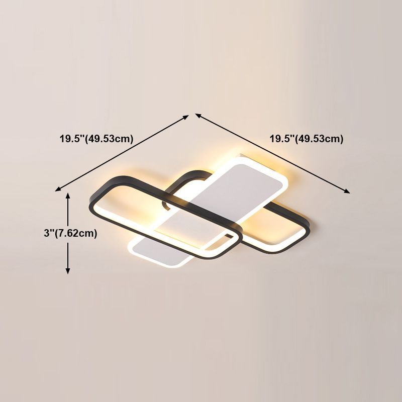 Plafonnier géométrique en métal plafonnier LED moderne pour salon