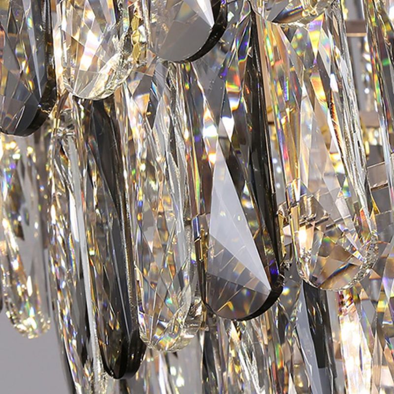 Modern Style Geometry Shape Pendant Chandeliers Crystal Chandelier Lights in Grey