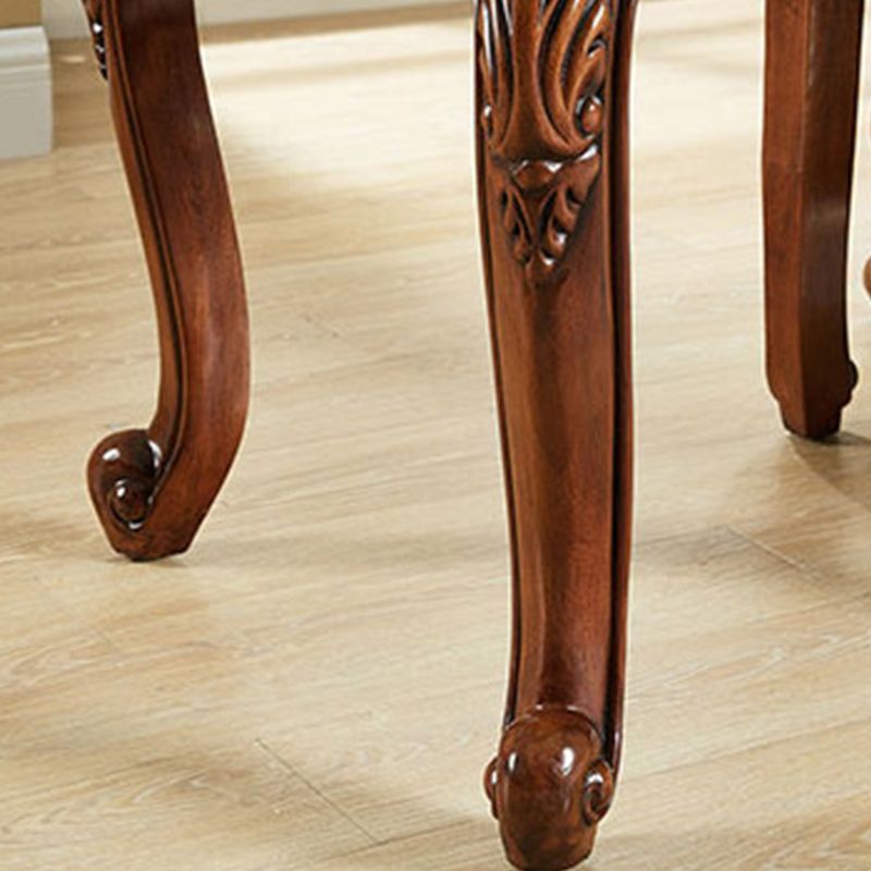 Brown Rubber Wood Side Table, Traditional Rectangular End Table