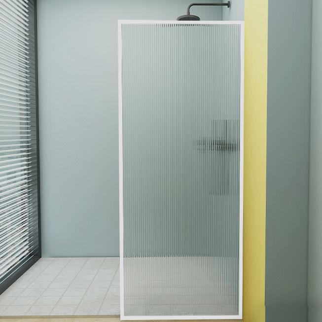 Fixed Semi Partition Shower Screen Black Full Frame Tempered Glass Shower Door